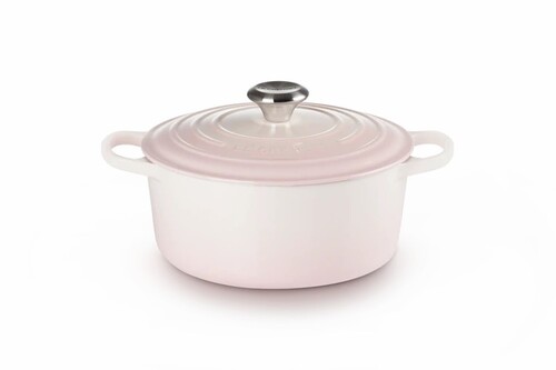 Cocotte SIGNATURE en Fonte Émaillée Ronde 24 cm SHELL PINK
